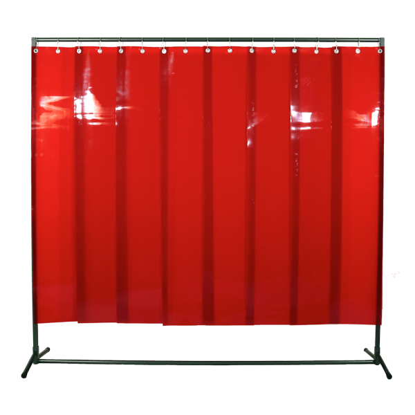 Stellwand / Schutzwand VIPER 2000 mit Lamellenvorhang "EXTREME" aus 300 x 2,0 mm Lamellen Orange